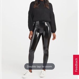 Spanx NWT patent faux leather black leggings